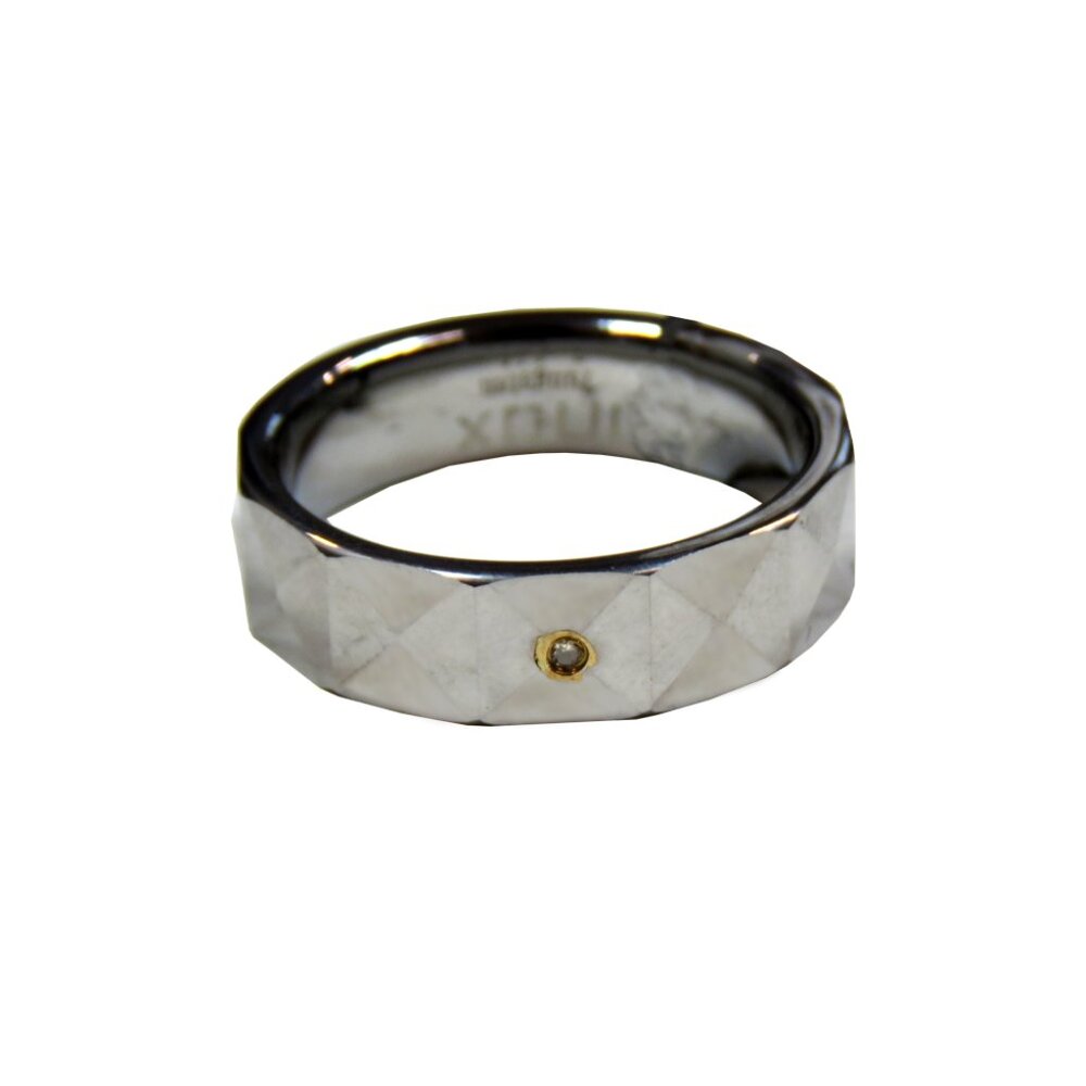 Inox Men's Polished Stainless Steel Scalloped Edge Ring
